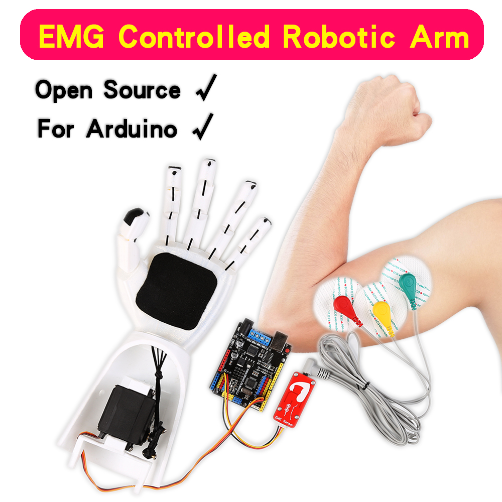 Science Project - Датчик EMG, роботизированная рука, электрический датчик